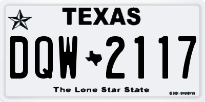 TX license plate DQW2117