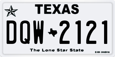 TX license plate DQW2121