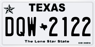 TX license plate DQW2122