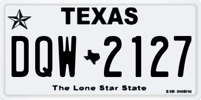 TX license plate DQW2127