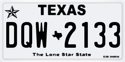 TX license plate DQW2133