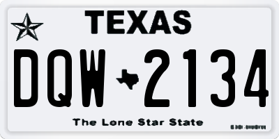 TX license plate DQW2134