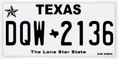 TX license plate DQW2136