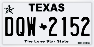TX license plate DQW2152