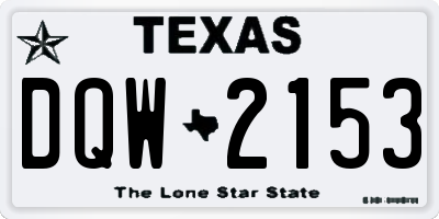 TX license plate DQW2153