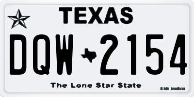 TX license plate DQW2154