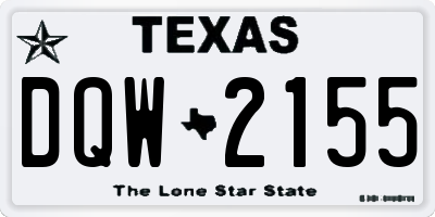 TX license plate DQW2155
