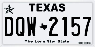 TX license plate DQW2157