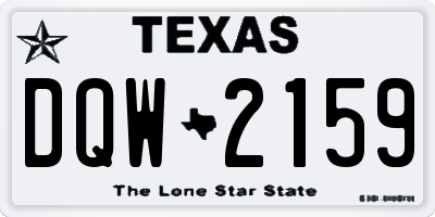 TX license plate DQW2159
