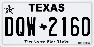 TX license plate DQW2160