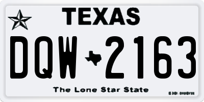 TX license plate DQW2163