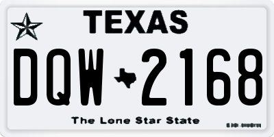 TX license plate DQW2168