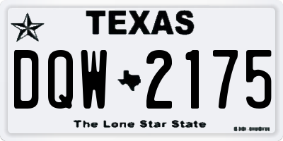 TX license plate DQW2175