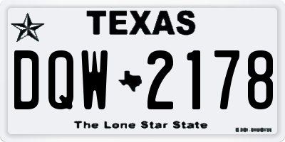 TX license plate DQW2178