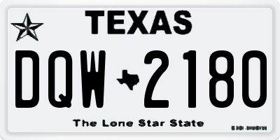 TX license plate DQW2180
