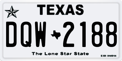 TX license plate DQW2188