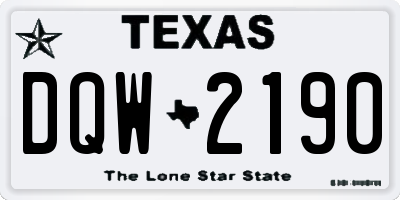 TX license plate DQW2190