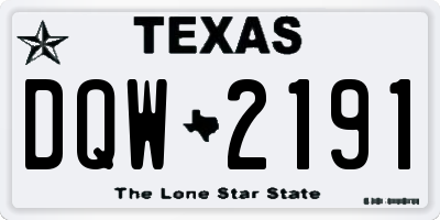 TX license plate DQW2191
