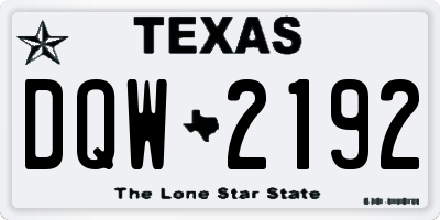 TX license plate DQW2192