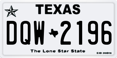 TX license plate DQW2196