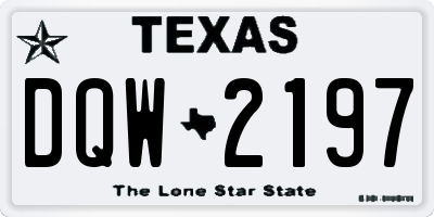 TX license plate DQW2197