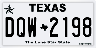 TX license plate DQW2198