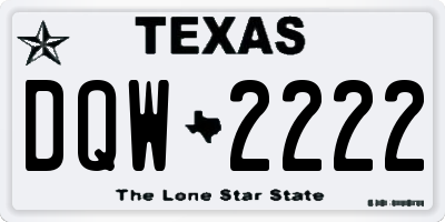 TX license plate DQW2222