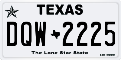 TX license plate DQW2225