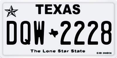 TX license plate DQW2228