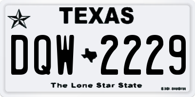 TX license plate DQW2229