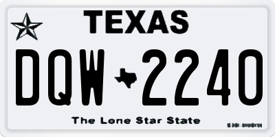 TX license plate DQW2240