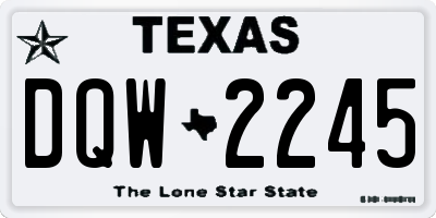 TX license plate DQW2245