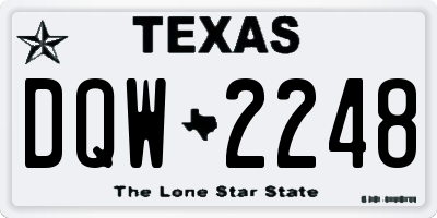TX license plate DQW2248