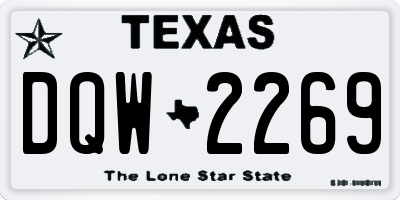 TX license plate DQW2269