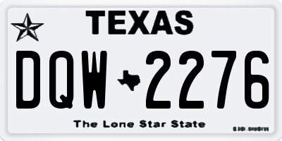 TX license plate DQW2276