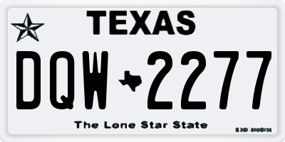 TX license plate DQW2277