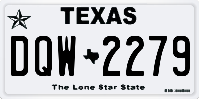 TX license plate DQW2279