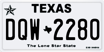 TX license plate DQW2280