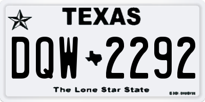 TX license plate DQW2292