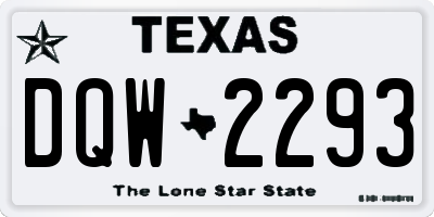 TX license plate DQW2293