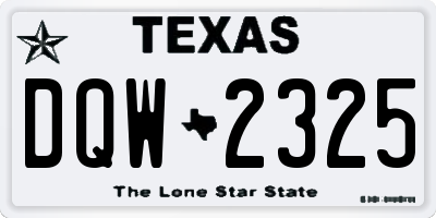TX license plate DQW2325