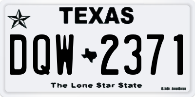 TX license plate DQW2371