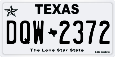 TX license plate DQW2372