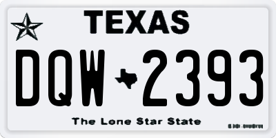 TX license plate DQW2393