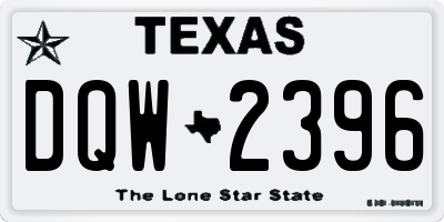 TX license plate DQW2396