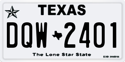 TX license plate DQW2401