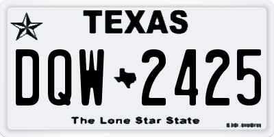 TX license plate DQW2425