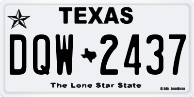TX license plate DQW2437