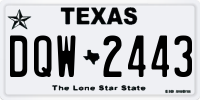 TX license plate DQW2443