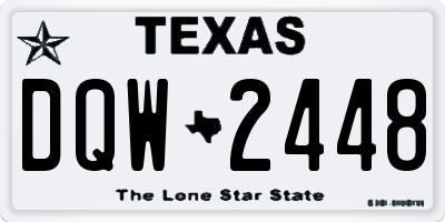 TX license plate DQW2448